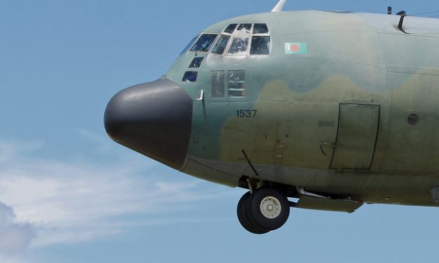 Bangladesh Air Force Lockheed C-130B Hercules S3-AGB returns from its morning mission