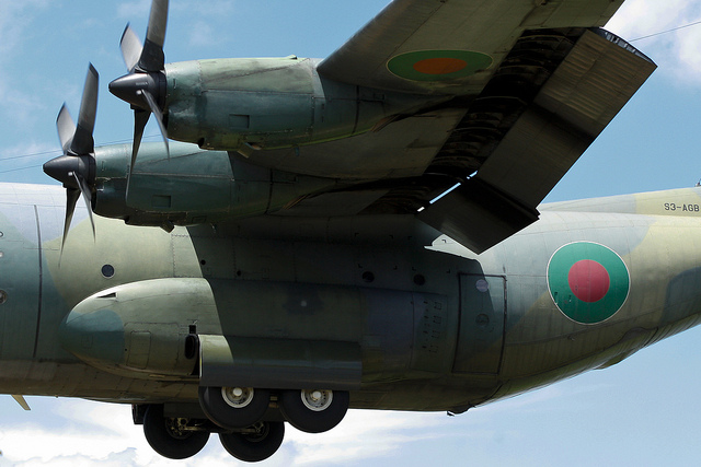 Bangladesh Air Force Lockheed C-130B Hercules S3-AGB returns from its morning mission